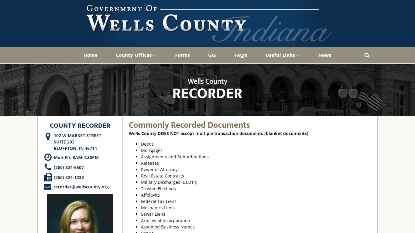 Recorder - Wells County Indiana